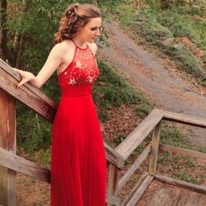 B.Darlin Red Halter Dress